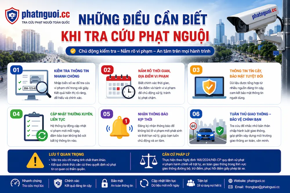 Lưu ý quan trọng khi tra cứu phạt Nguội - Phatnguoi.cc